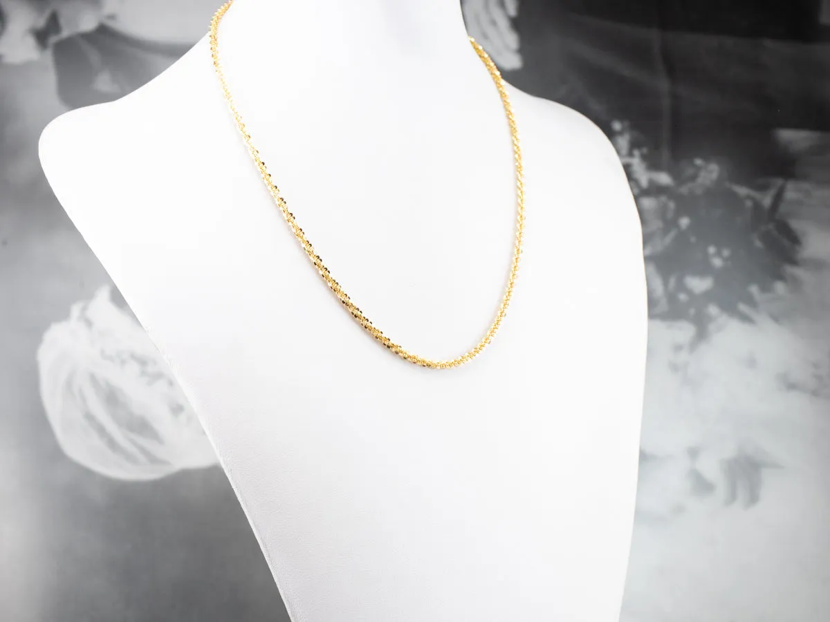14K Gold Sparkling Fancy Chain Necklace