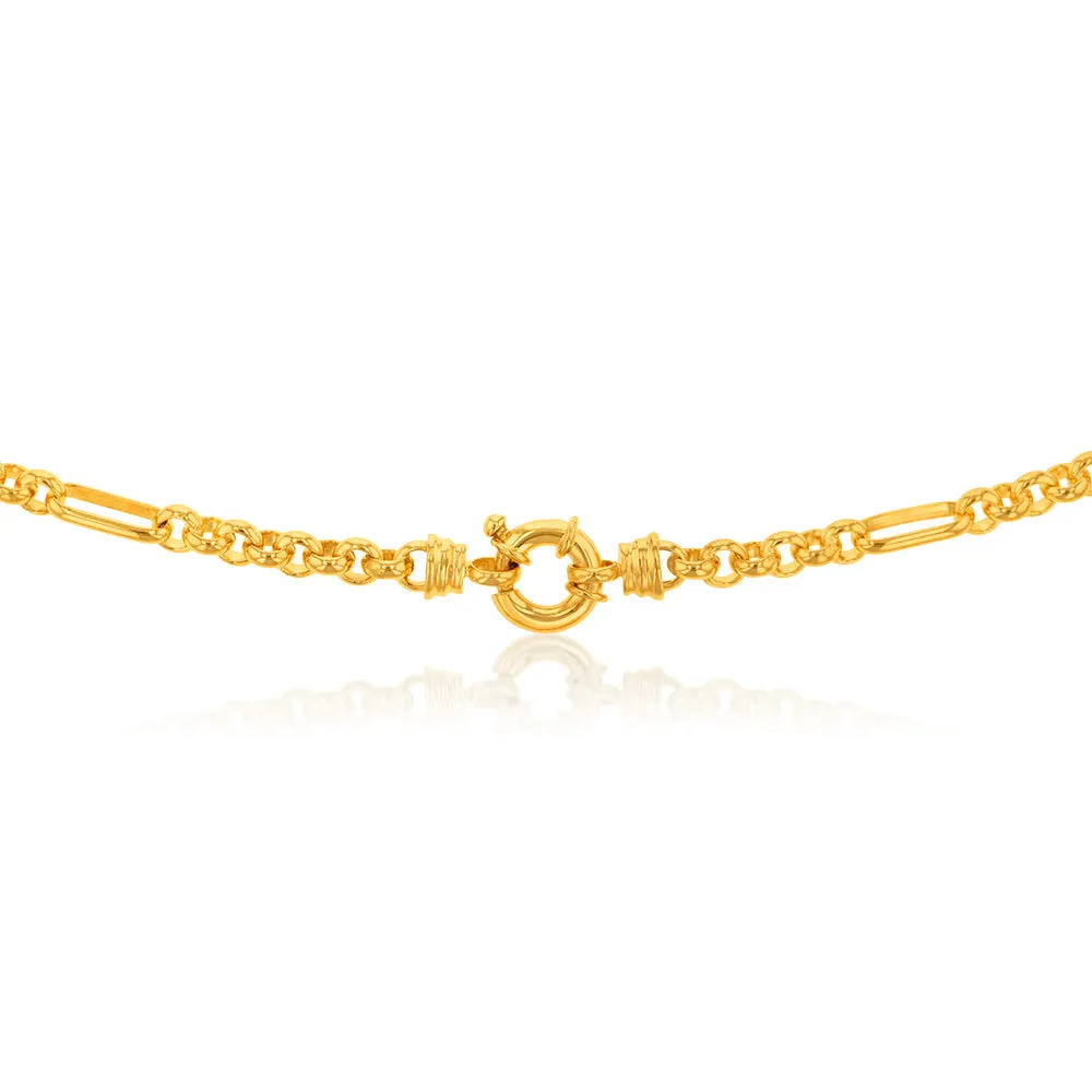 9ct Gold Silverfilled Fancy 9 1 Belcher 5.5mm Wide 45cm Chain