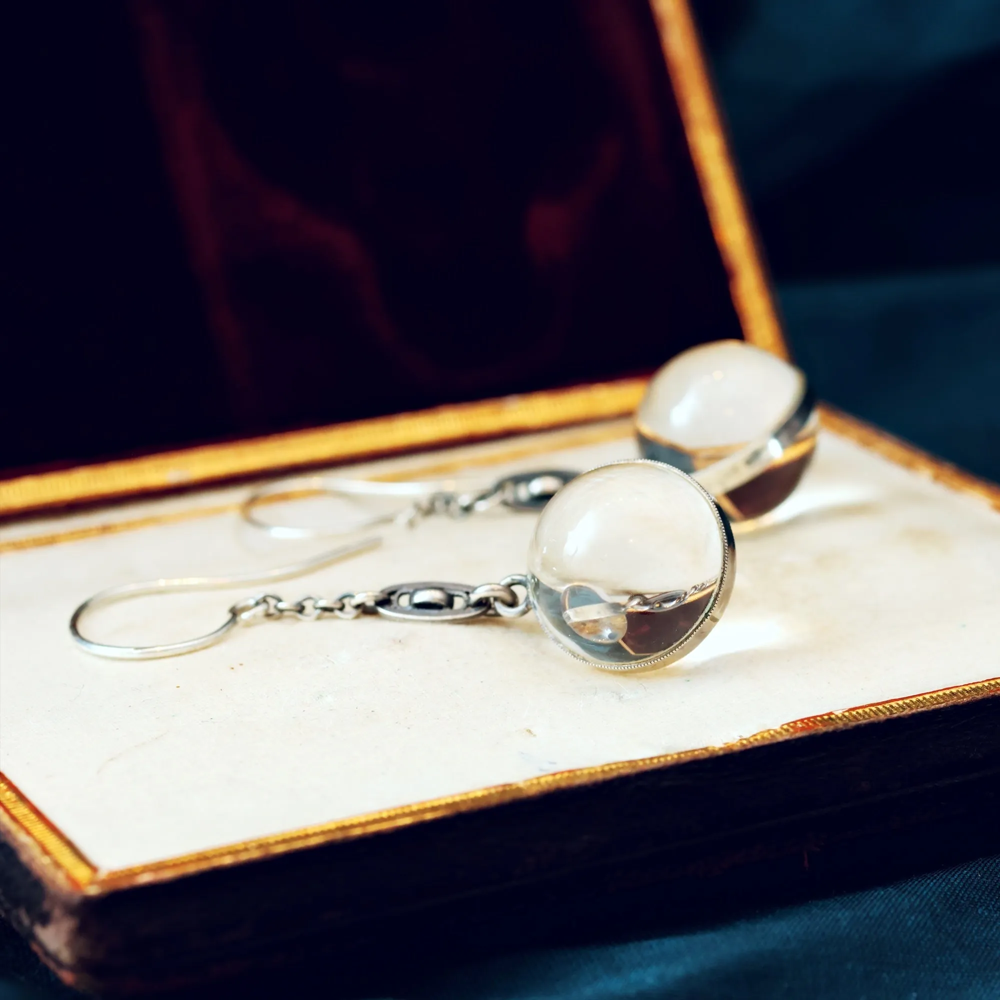 Antique Silver 'Pools of Light' Drop Earrings