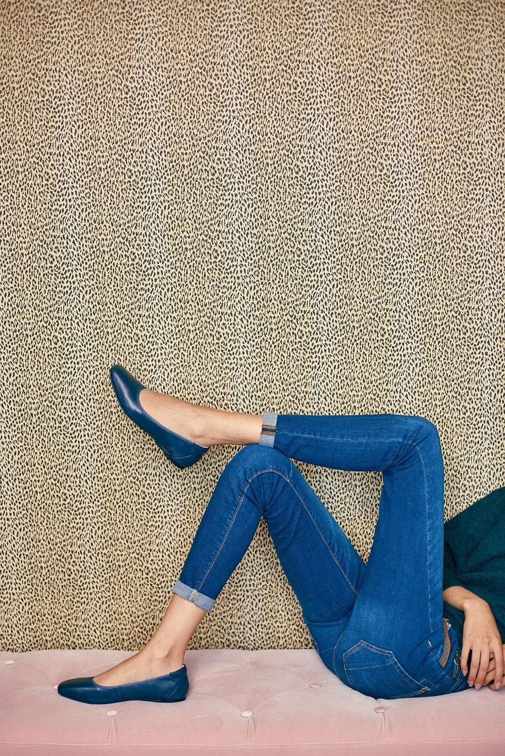 Barnes - Navy Leather Ballet Flats