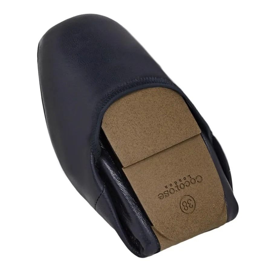 Barnes - Navy Leather Ballet Flats