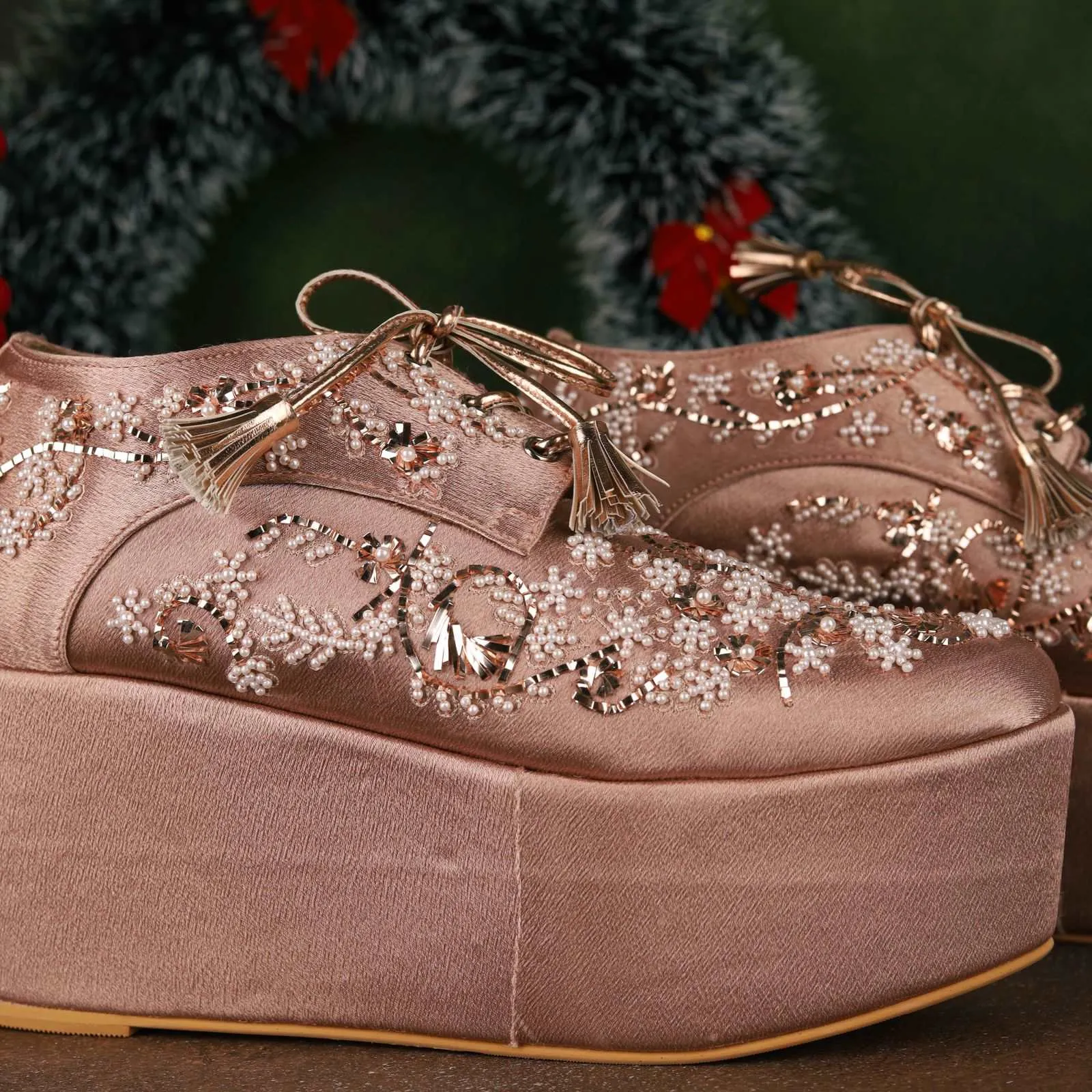 Begum (Blush PINK) Wedding Sneaker wedges Bridal shoes