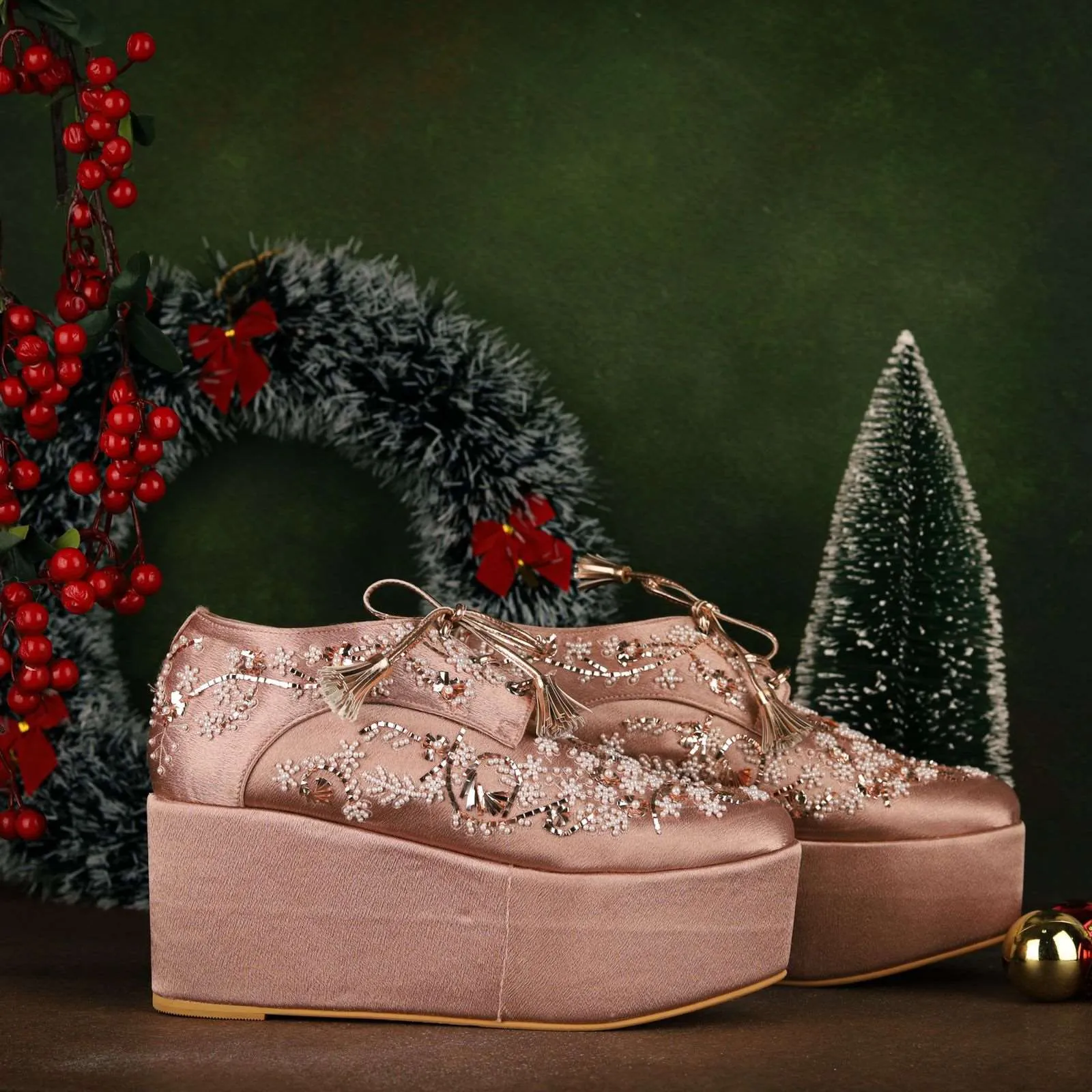 Begum (Blush PINK) Wedding Sneaker wedges Bridal shoes