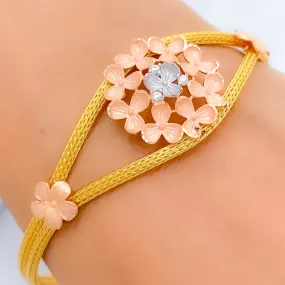 Blush Floral Bouquet Bangle Bracelet