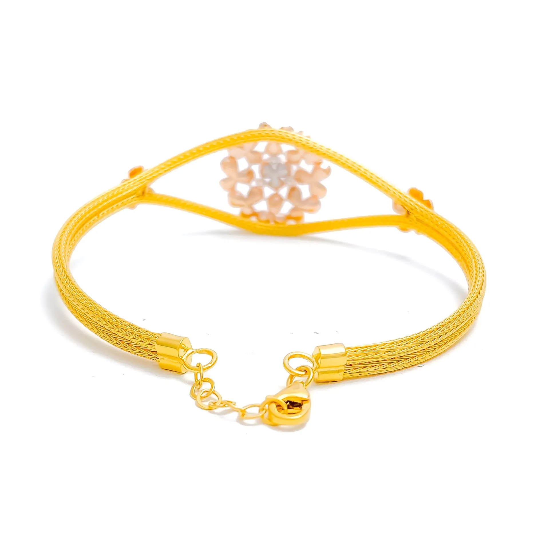 Blush Floral Bouquet Bangle Bracelet