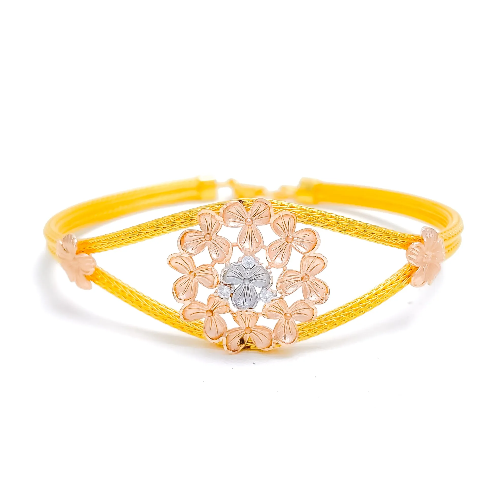 Blush Floral Bouquet Bangle Bracelet