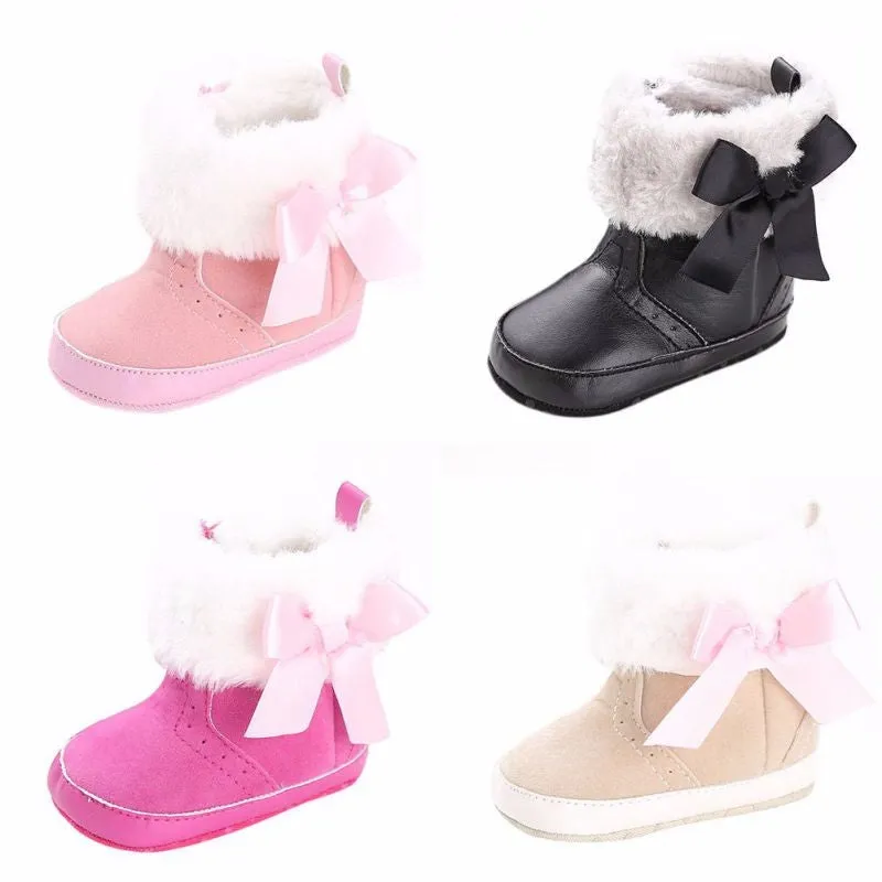 Bow-knot Fleece Snow Boots