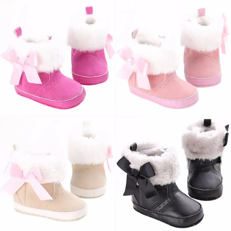 Bow-knot Fleece Snow Boots