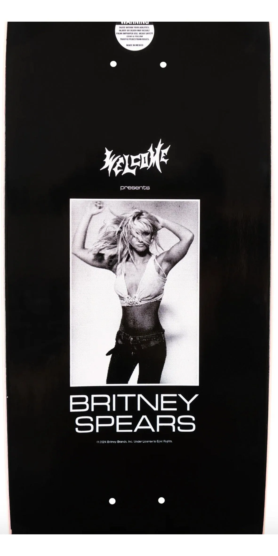 BRITNEY SPEARS X Welcome Skateboards - Snake on Son of Boline 8.8 Black Pink Foil Skateboard Deck- Tabla