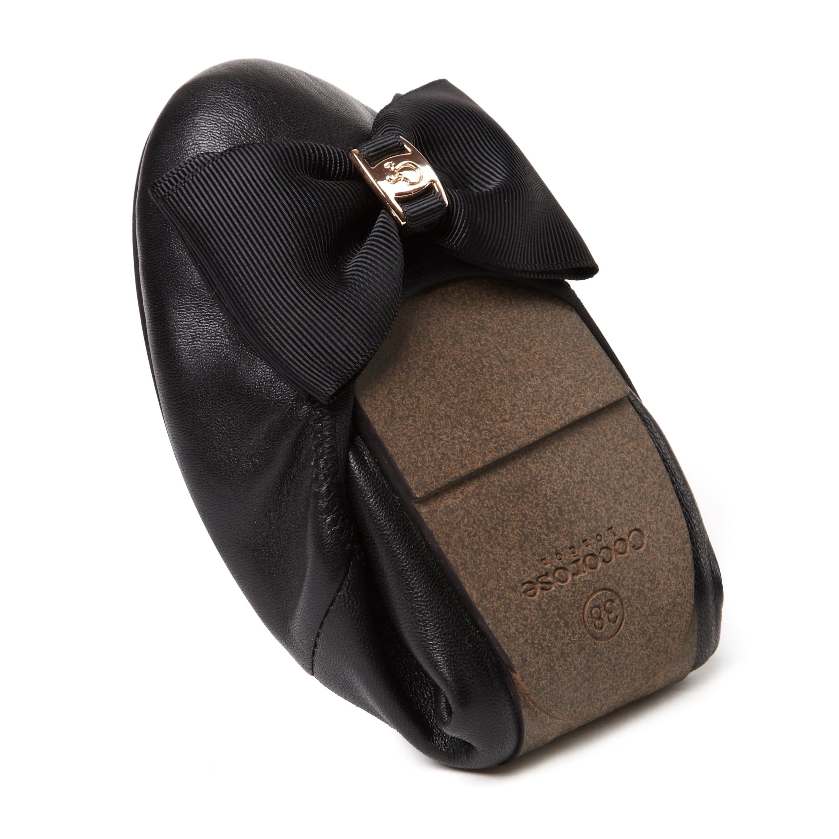 Buckingham - Black Leather Ballerina