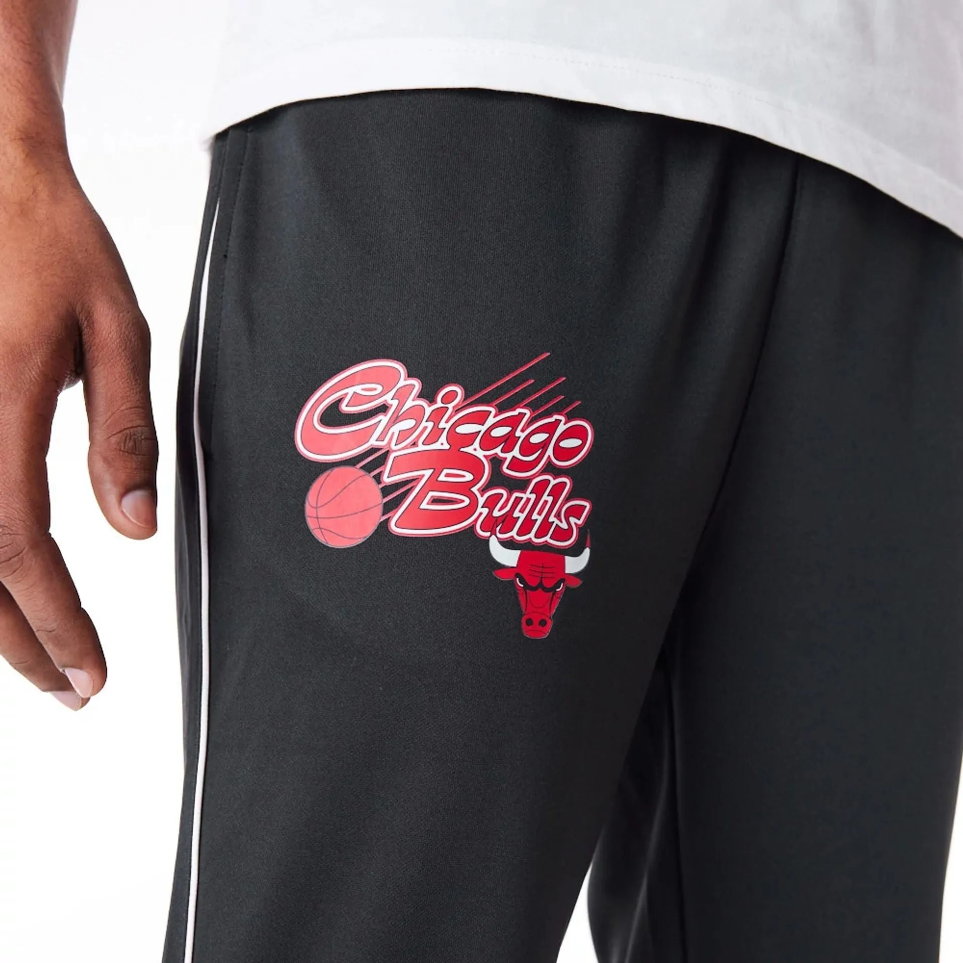 Chicago Bulls NBA Script Black Fleece Track Joggers