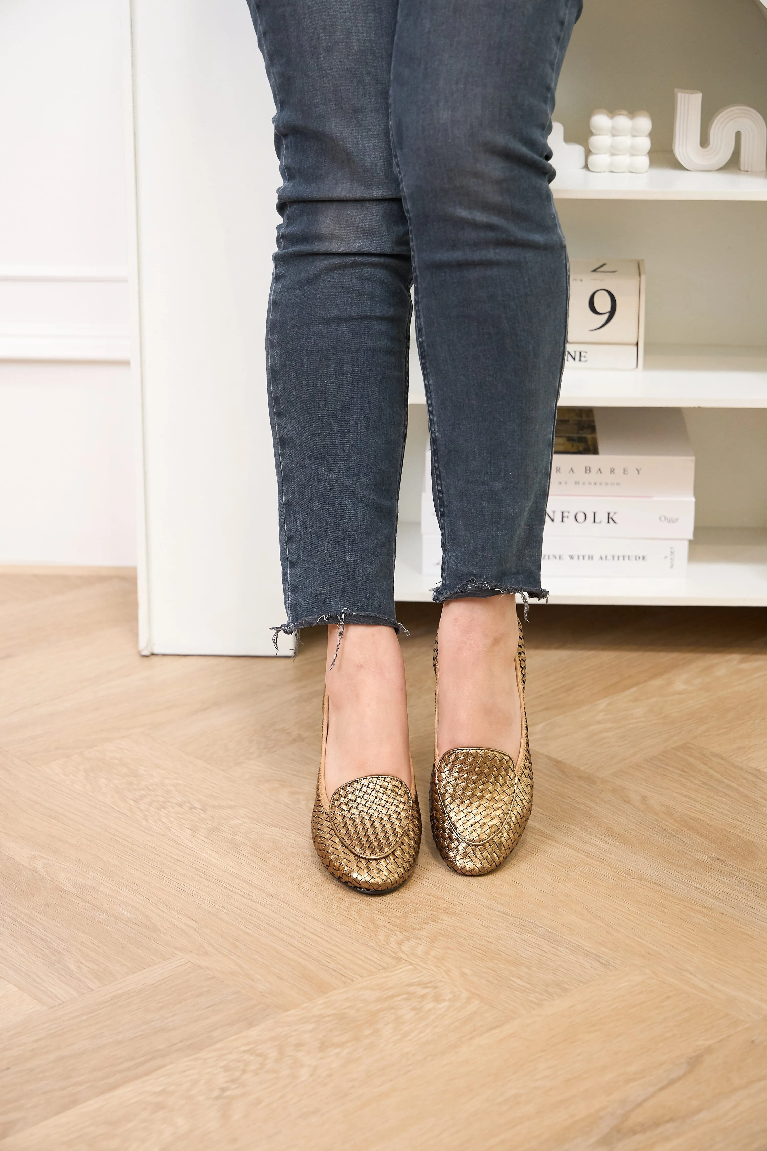 Clapham - Bronze Woven Leather Loafers
