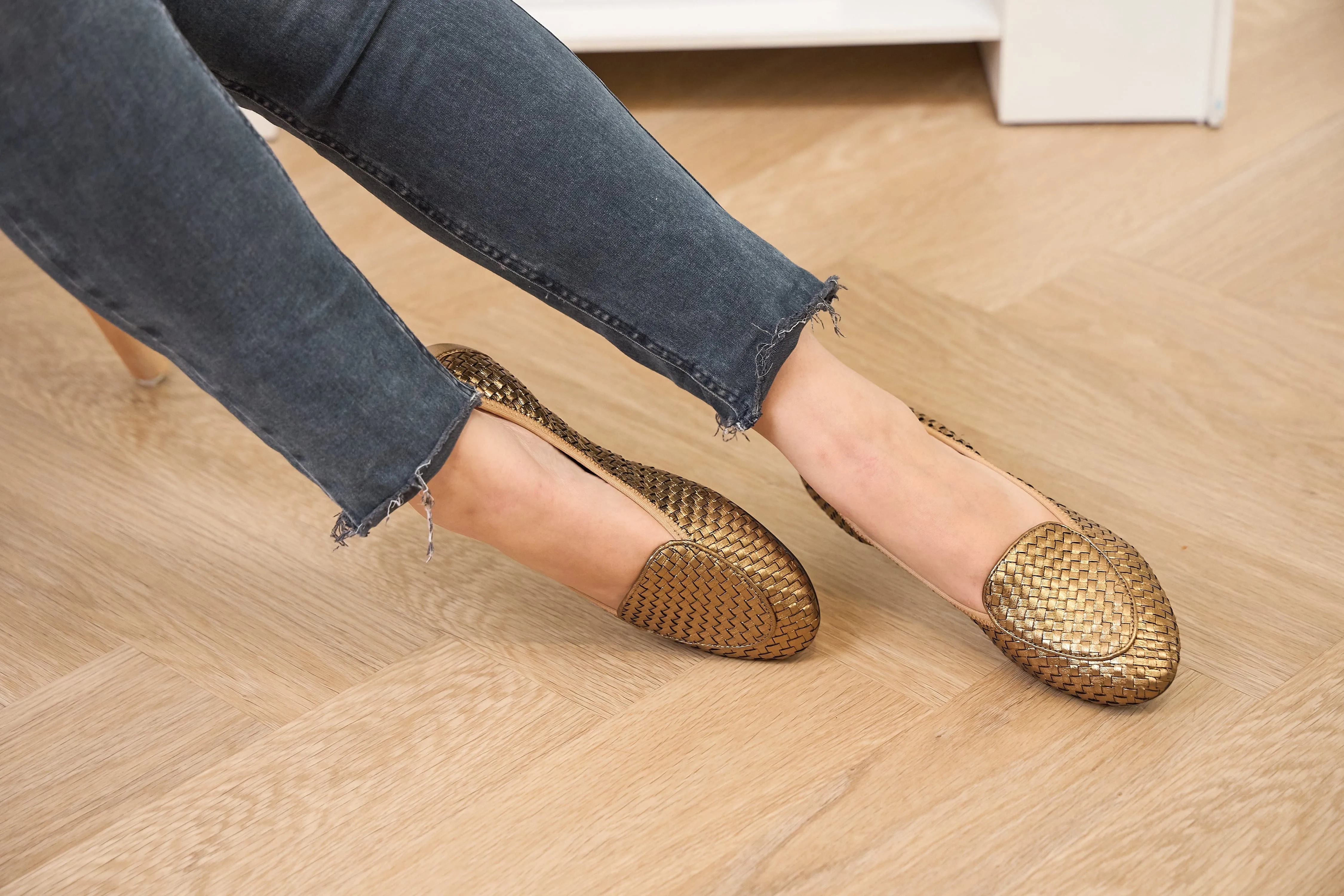 Clapham - Bronze Woven Leather Loafers