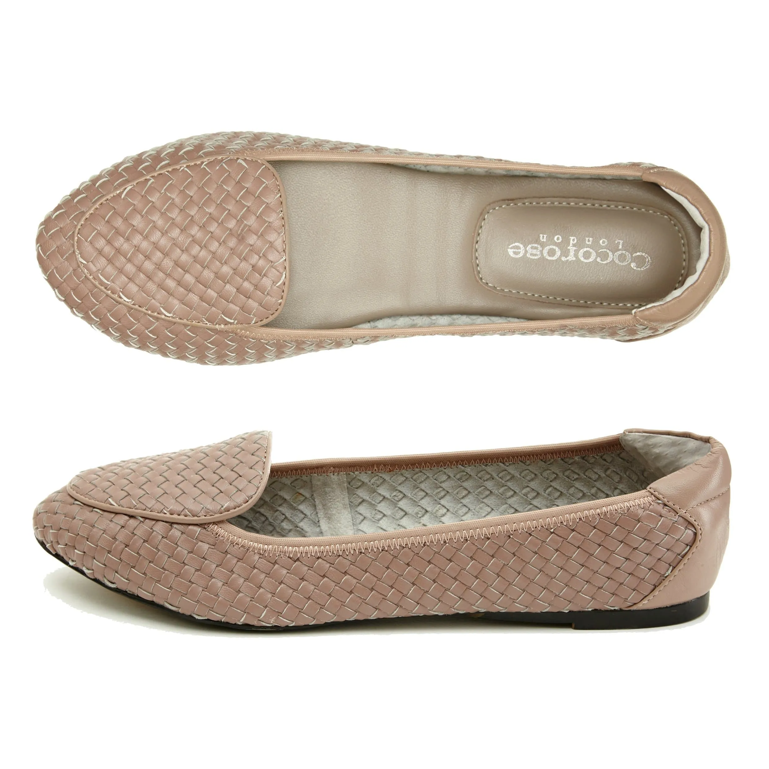 Clapham - Dusky Pink Woven Leather Loafers