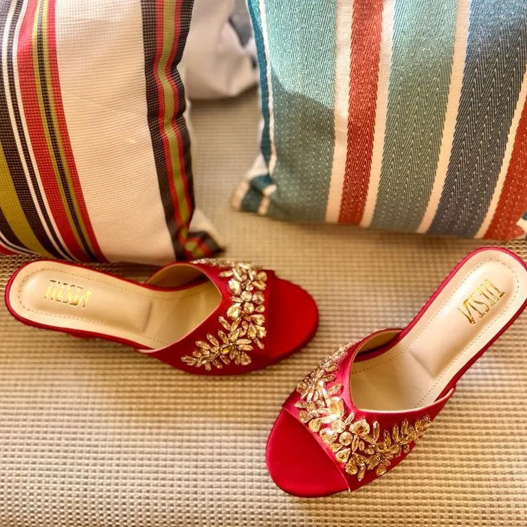 Crystal Blocks (neutral Gold Stones BLOCK heels wedding shoes )