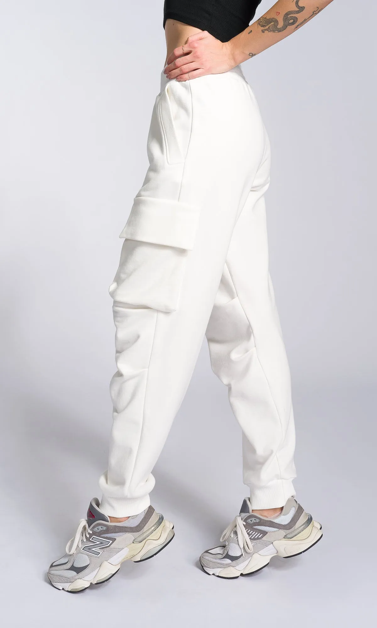 Cuffed Joggers with Gathered Seams