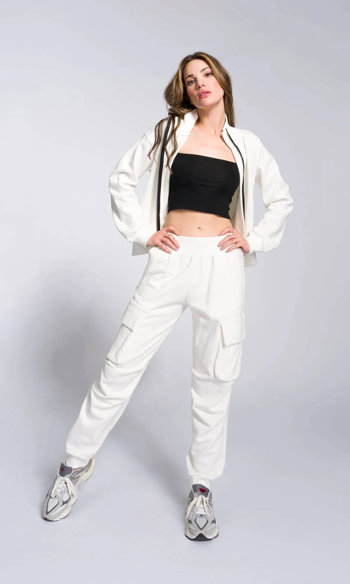 Cuffed Joggers with Gathered Seams