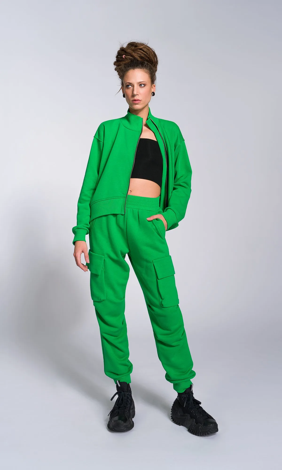 Cuffed Joggers with Gathered Seams