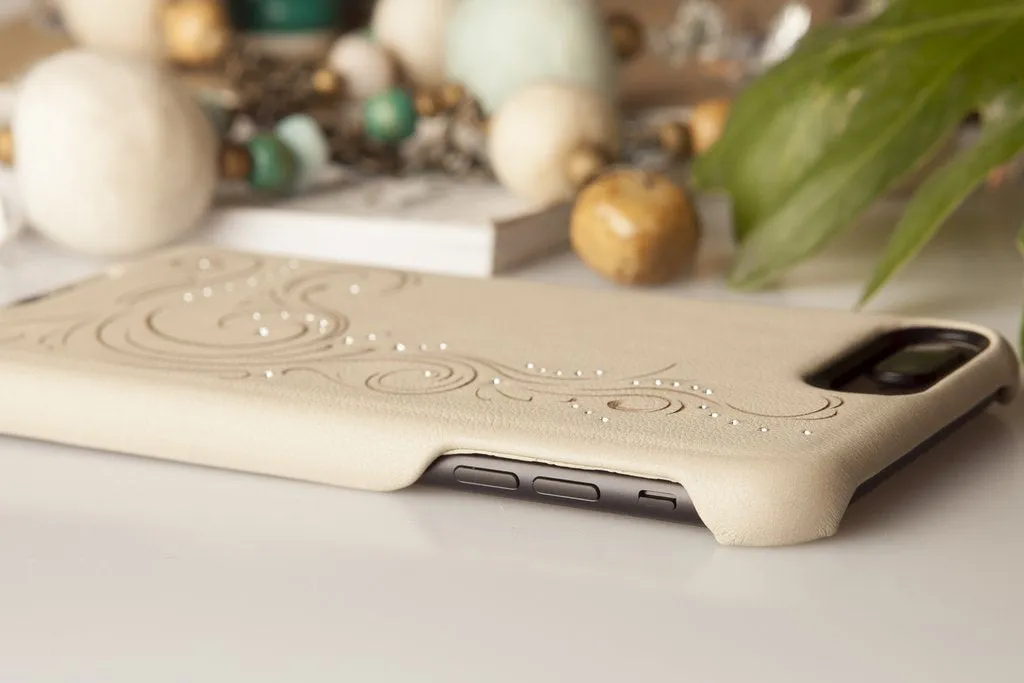 Customizable Grip Crystal - iPhone 7 Plus  Luxury leather case with Swarovski crystals