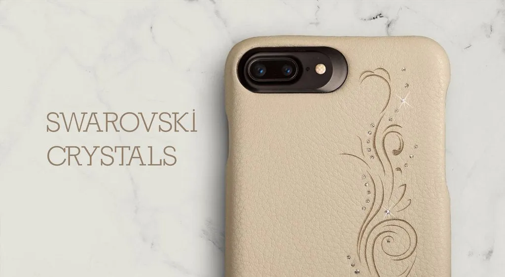 Customizable Grip Crystal - iPhone 7 Plus  Luxury leather case with Swarovski crystals