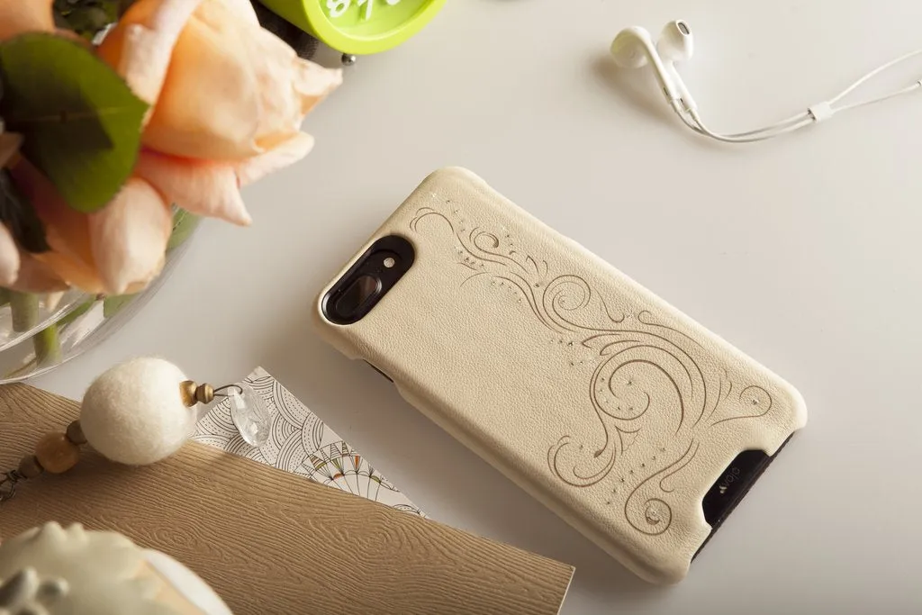Customizable Grip Crystal - iPhone 7 Plus  Luxury leather case with Swarovski crystals