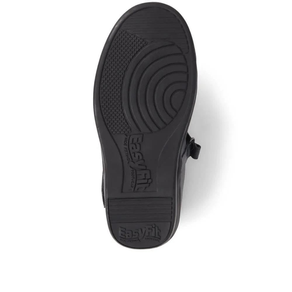 Extra Wide Fit Touch Fasten Leather Mary Janes - LIZBET / 323 992