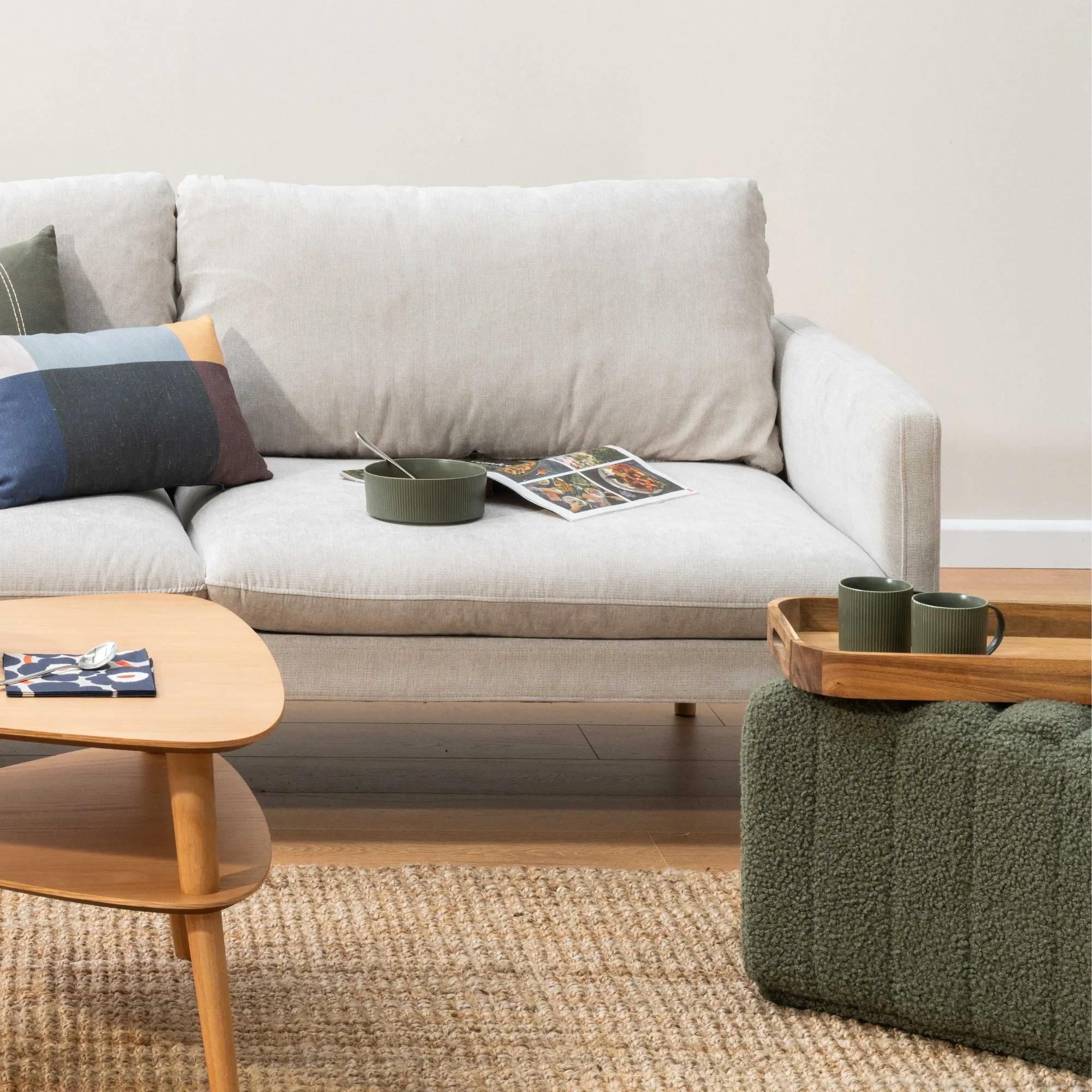 Florie Ottoman - Olive Green