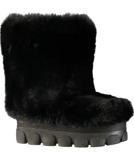 Goldbergh Black Fun Fur Snow Boots UK 4 EU 37 👠