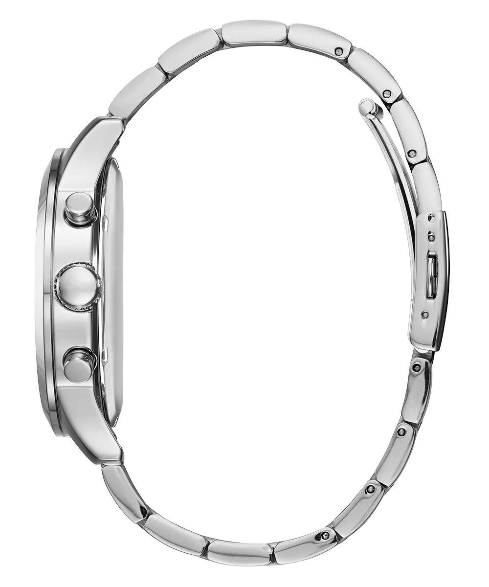 GUESS Mens Silver Tone Chronograph Watch