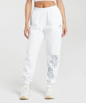 Gymshark Cherub Graphic Joggers - White