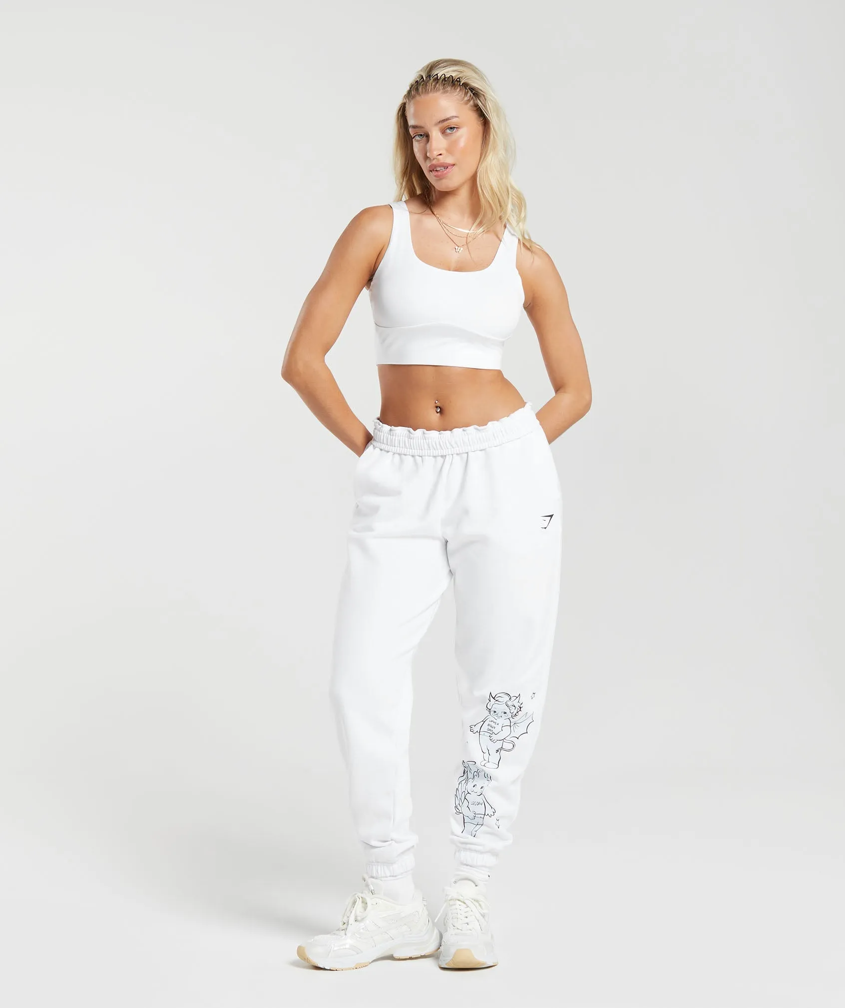 Gymshark Cherub Graphic Joggers - White