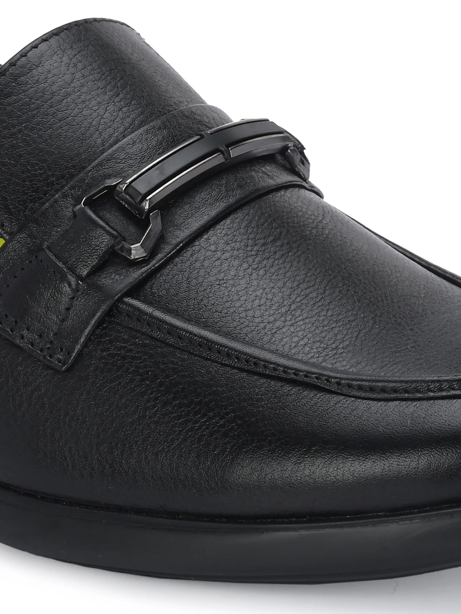 Hitz Men's Black Leather Formal Shoes