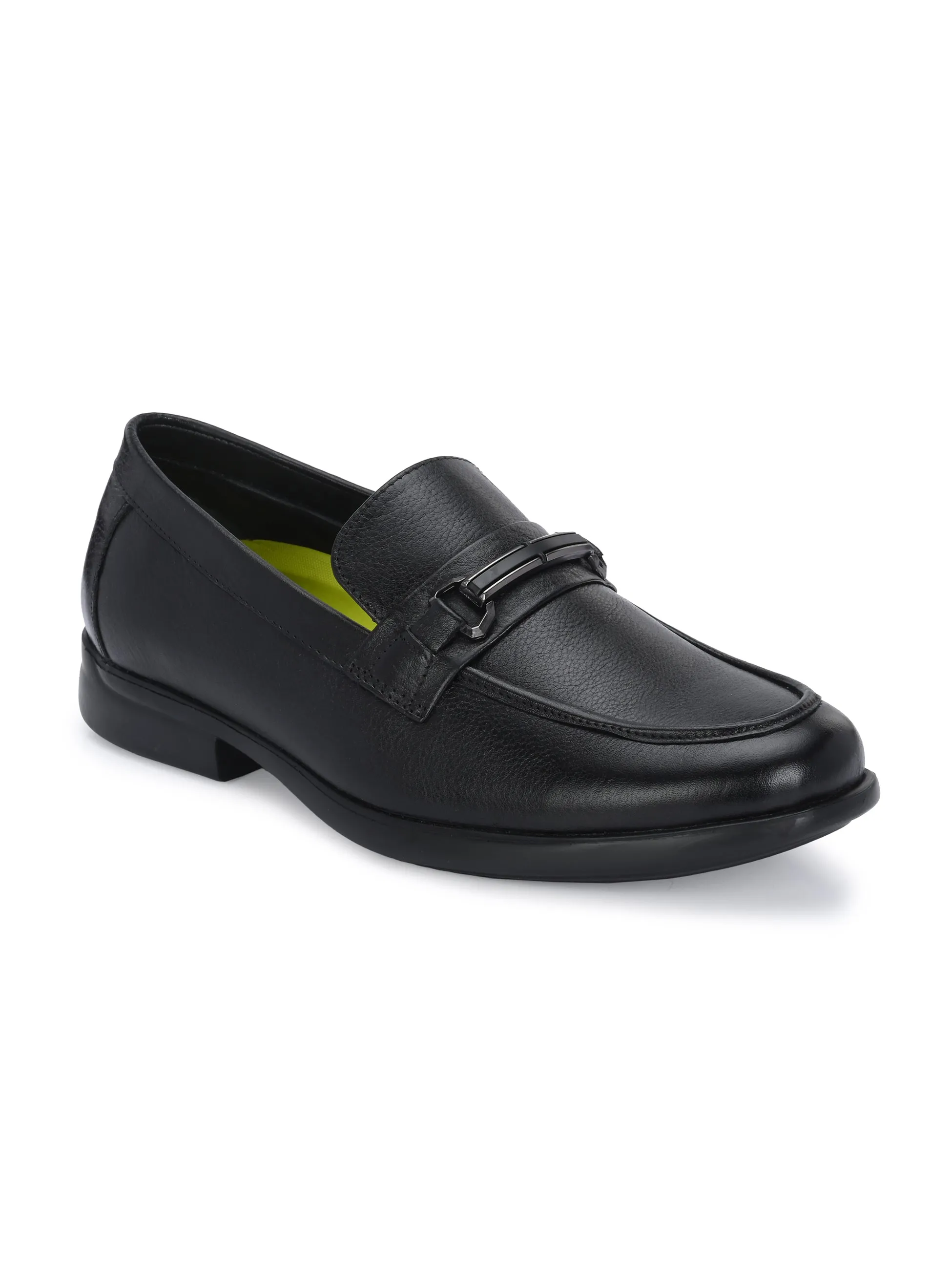Hitz Men's Black Leather Formal Shoes