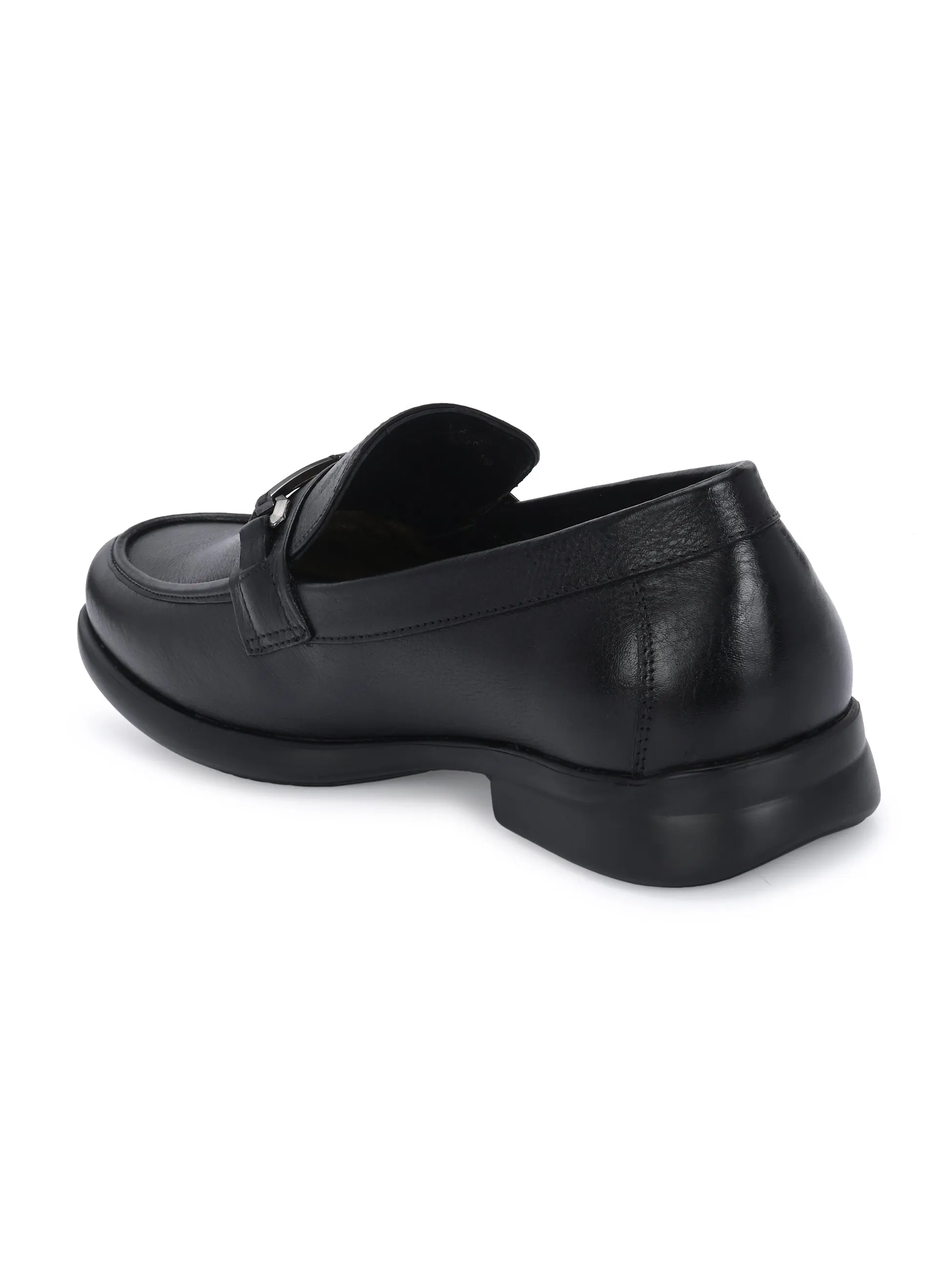 Hitz Men's Black Leather Formal Shoes