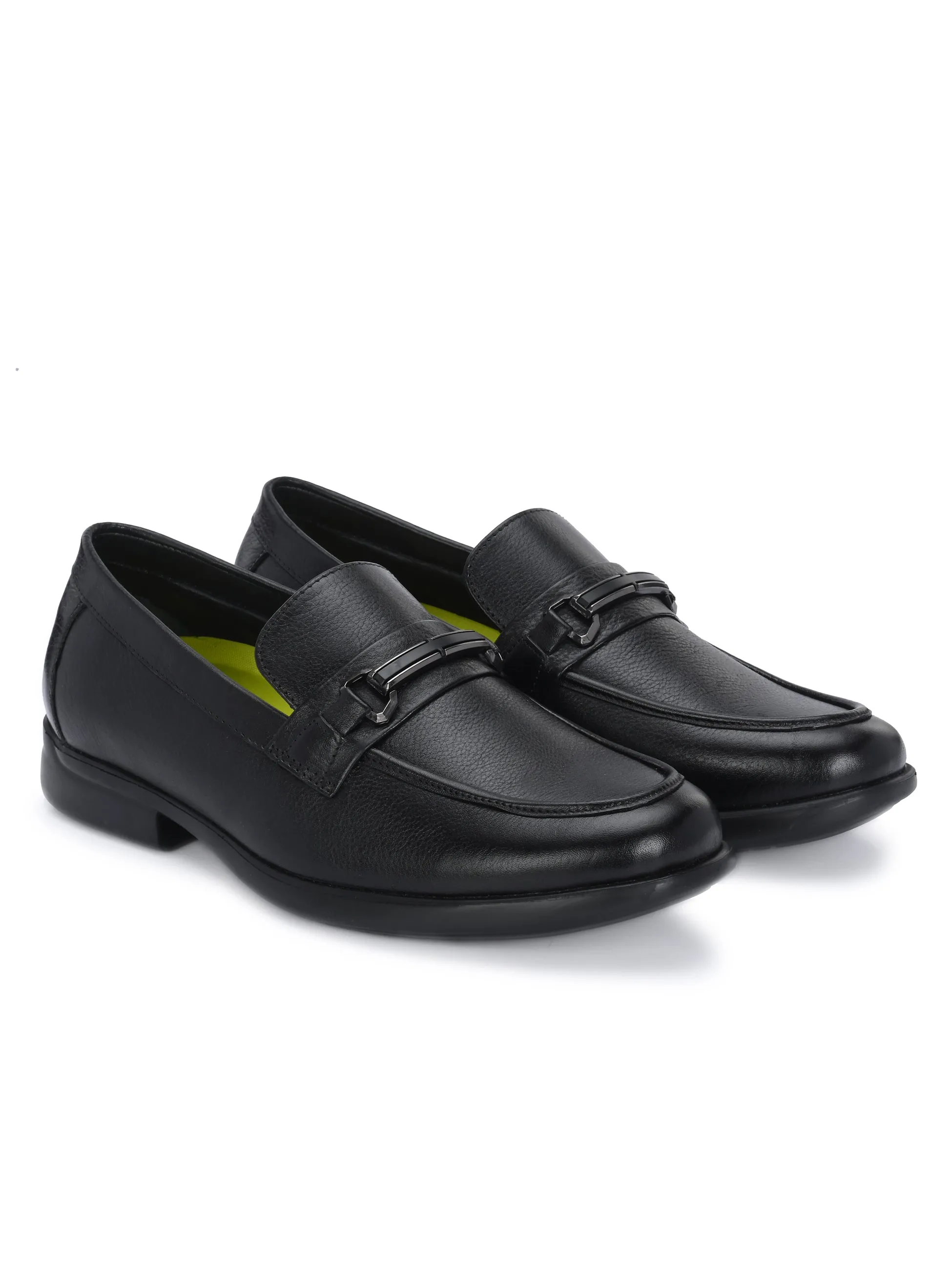 Hitz Men's Black Leather Formal Shoes