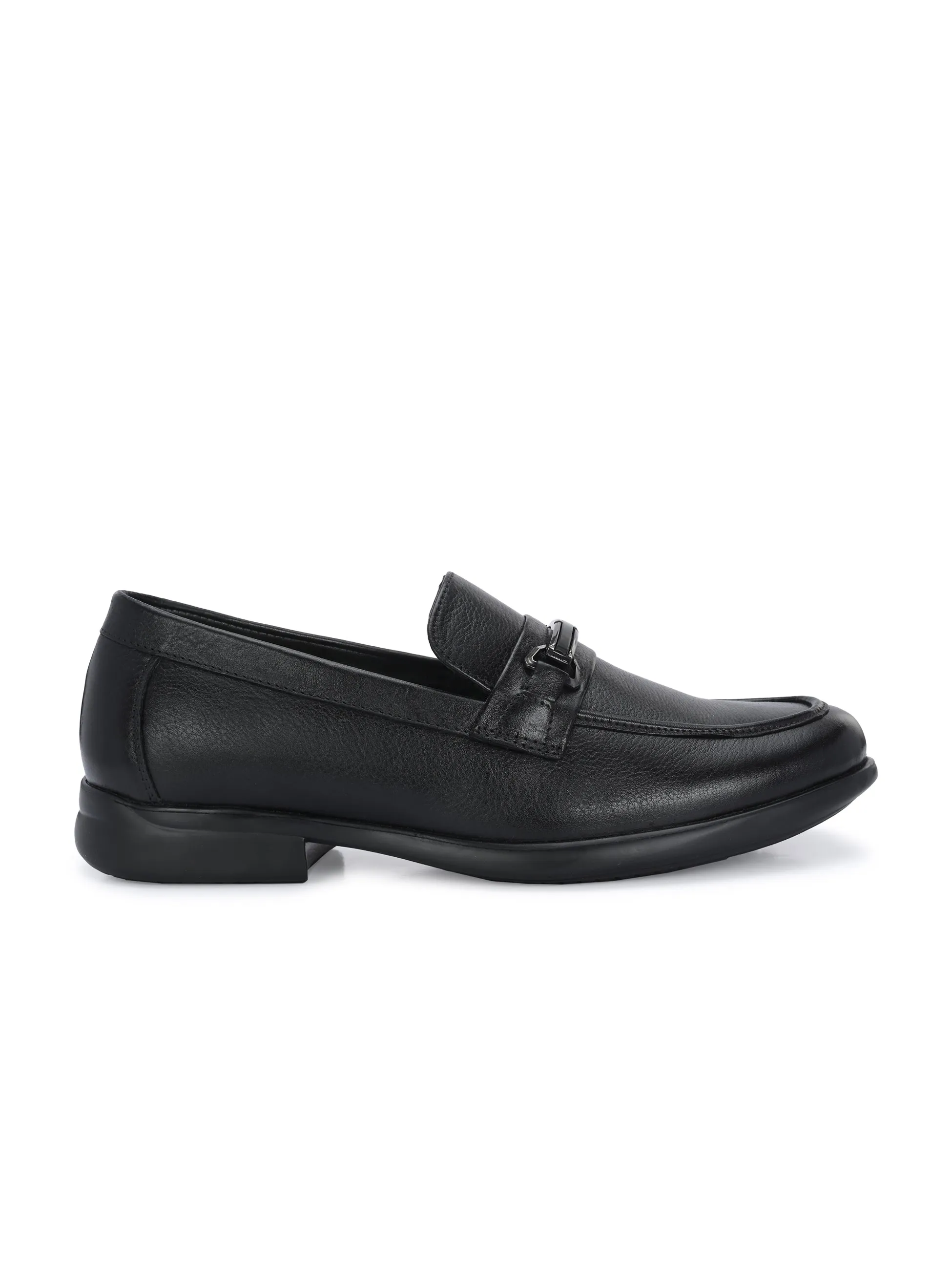 Hitz Men's Black Leather Formal Shoes