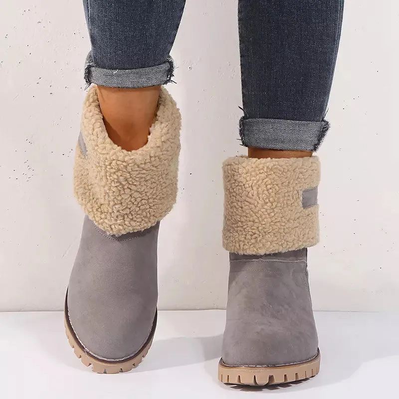 Hot Style Medium Tube Thick Heel Suede Women's Boots