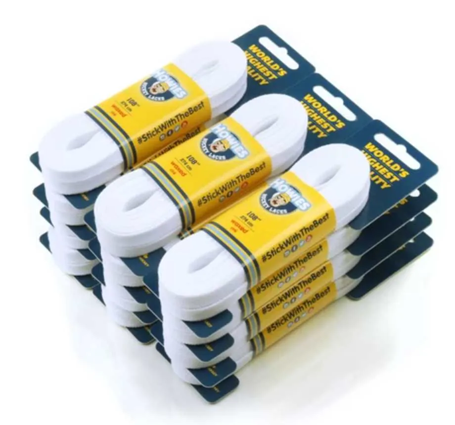 Howies Solid White Waxed Referee Skate Laces