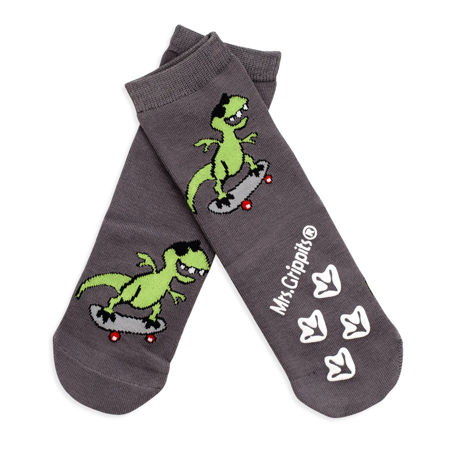 Kids Bamboo Socks with Grips - T-Rex (Medium)