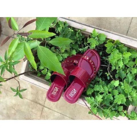 Kolas - Wine Open Flats with Changeable Straps