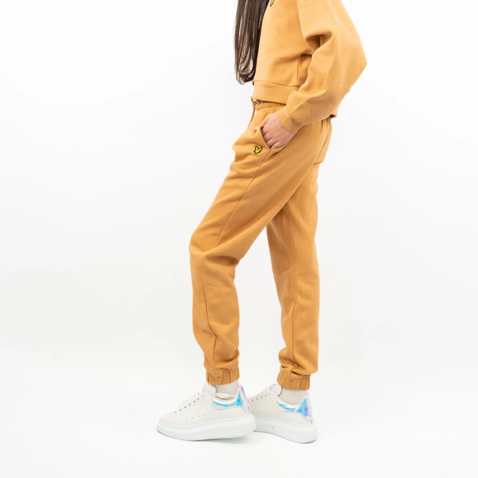 Lyle & Scott Girls Sweat Mustard Yellow Jogger Style Tracksuit Bottoms Casual Trousers