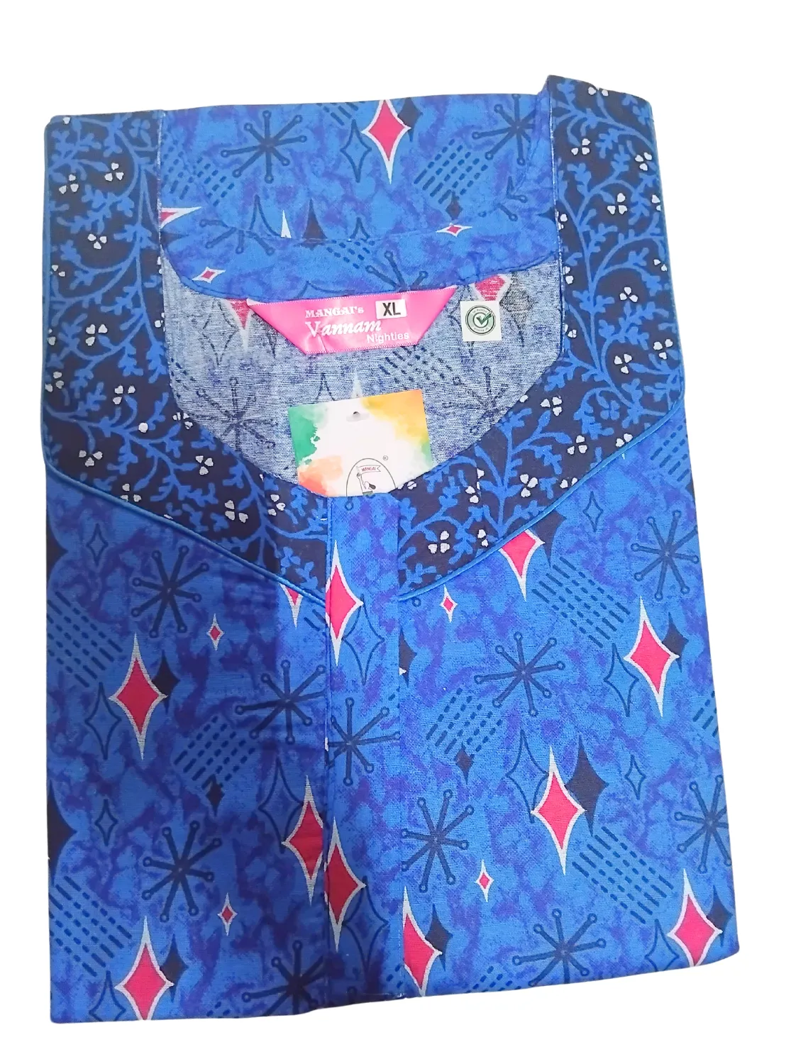MANGAI New Regular Fit Cotton Printed  Nighties - All Over Printed Stylish Nightwear for Stylish Women | Side Cut Pocket | Beautiful Nighties for Stylish Women's (VNM)