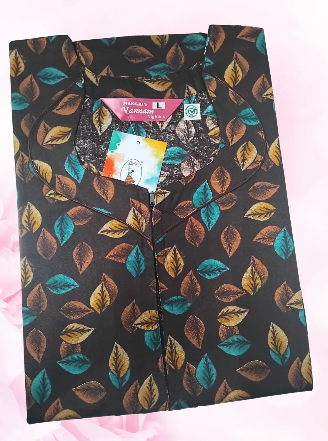 MANGAI New Regular Fit Cotton Printed  Nighties - All Over Printed Stylish Nightwear for Stylish Women | Side Cut Pocket | Beautiful Nighties for Stylish Women's (VNM)