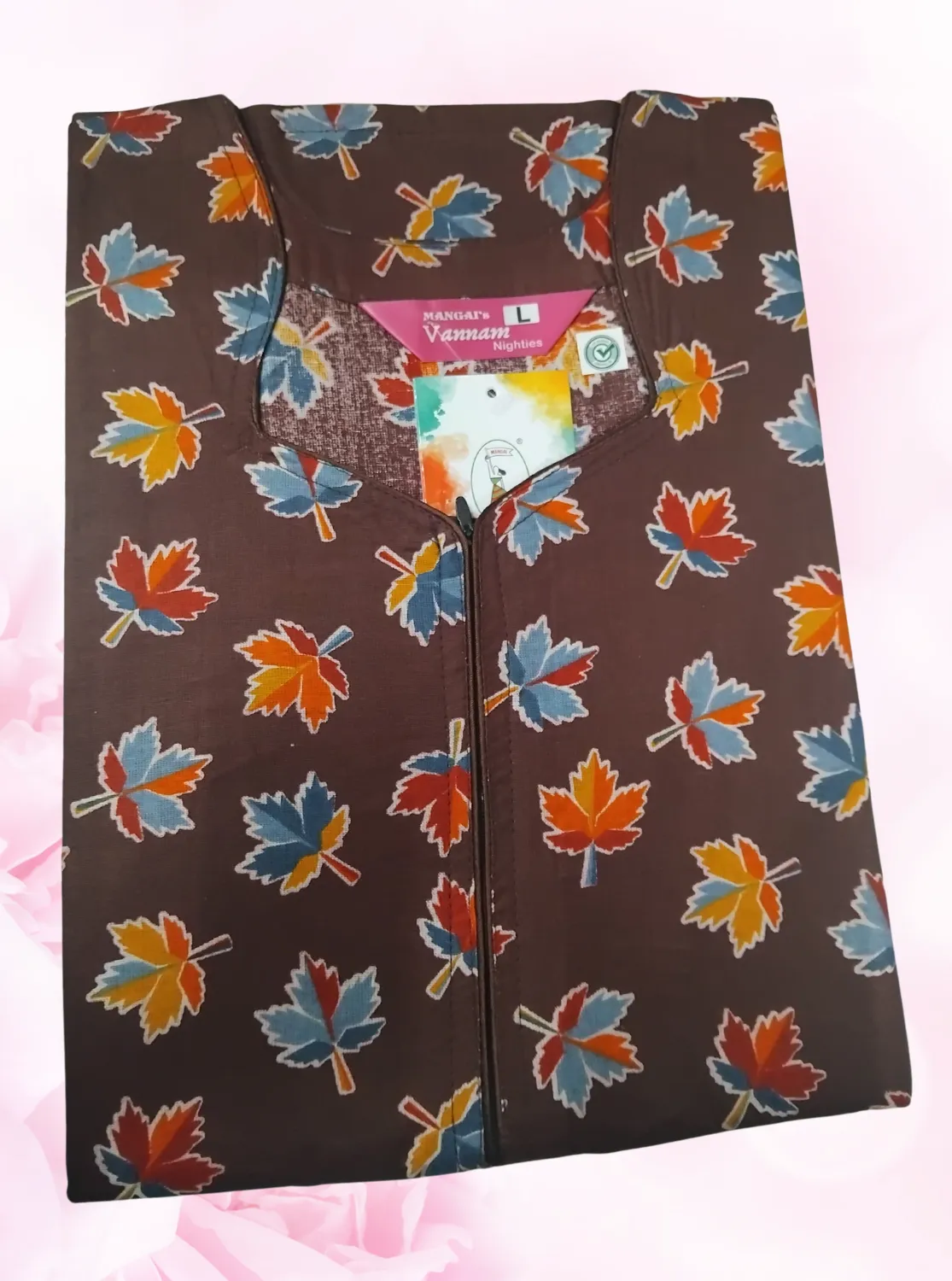 MANGAI New Regular Fit Cotton Printed  Nighties - All Over Printed Stylish Nightwear for Stylish Women | Side Cut Pocket | Beautiful Nighties for Stylish Women's (VNM)