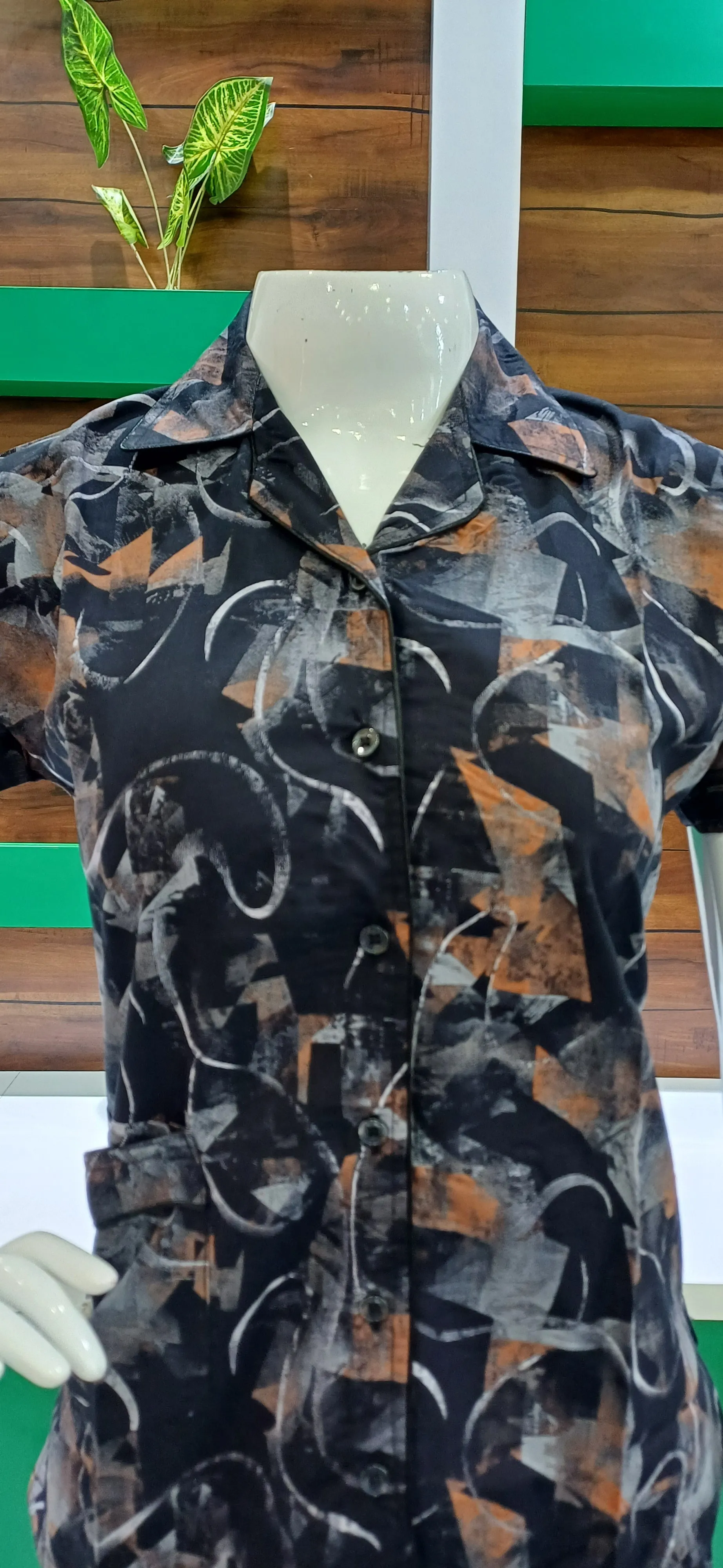 MANGAI Premium RAYON Printed Stylish Collar Night Suits | Stylish Print's All Over | Top & Bottom Set | Half Sleeve | Trendy Night Suits for Stylish Women's  (RCNS-CLR)