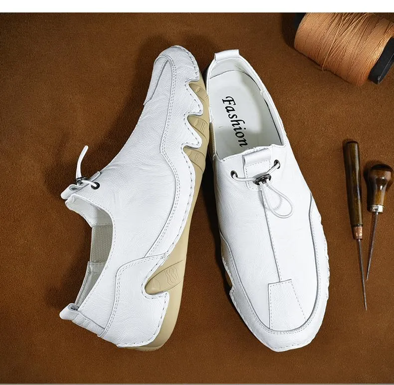 Men Loafers Casual Leather Flats Light Slip-on Moccasins