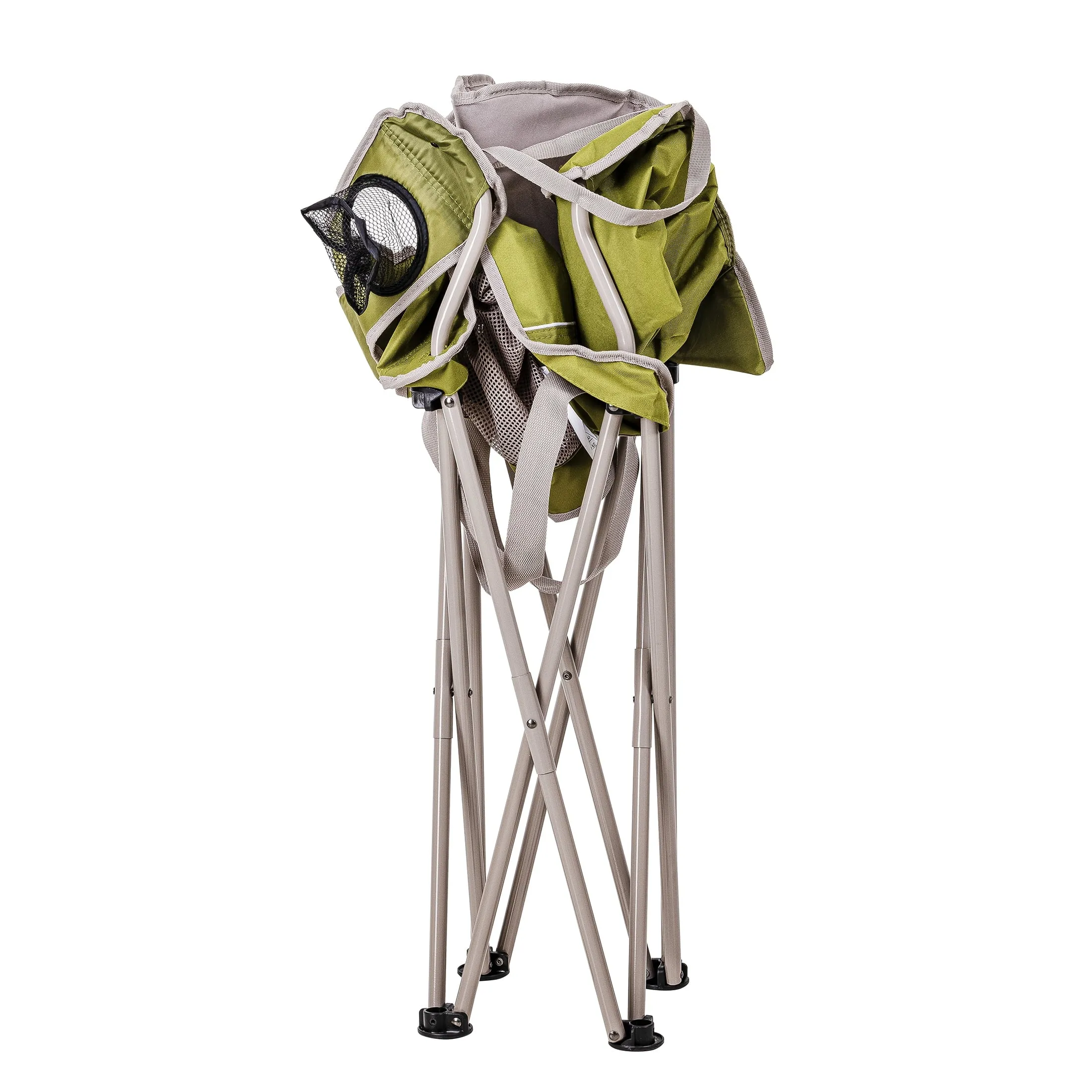 Ozark Trail Adult Oversized Mesh Camp Chair with Cooler, Green & Gray