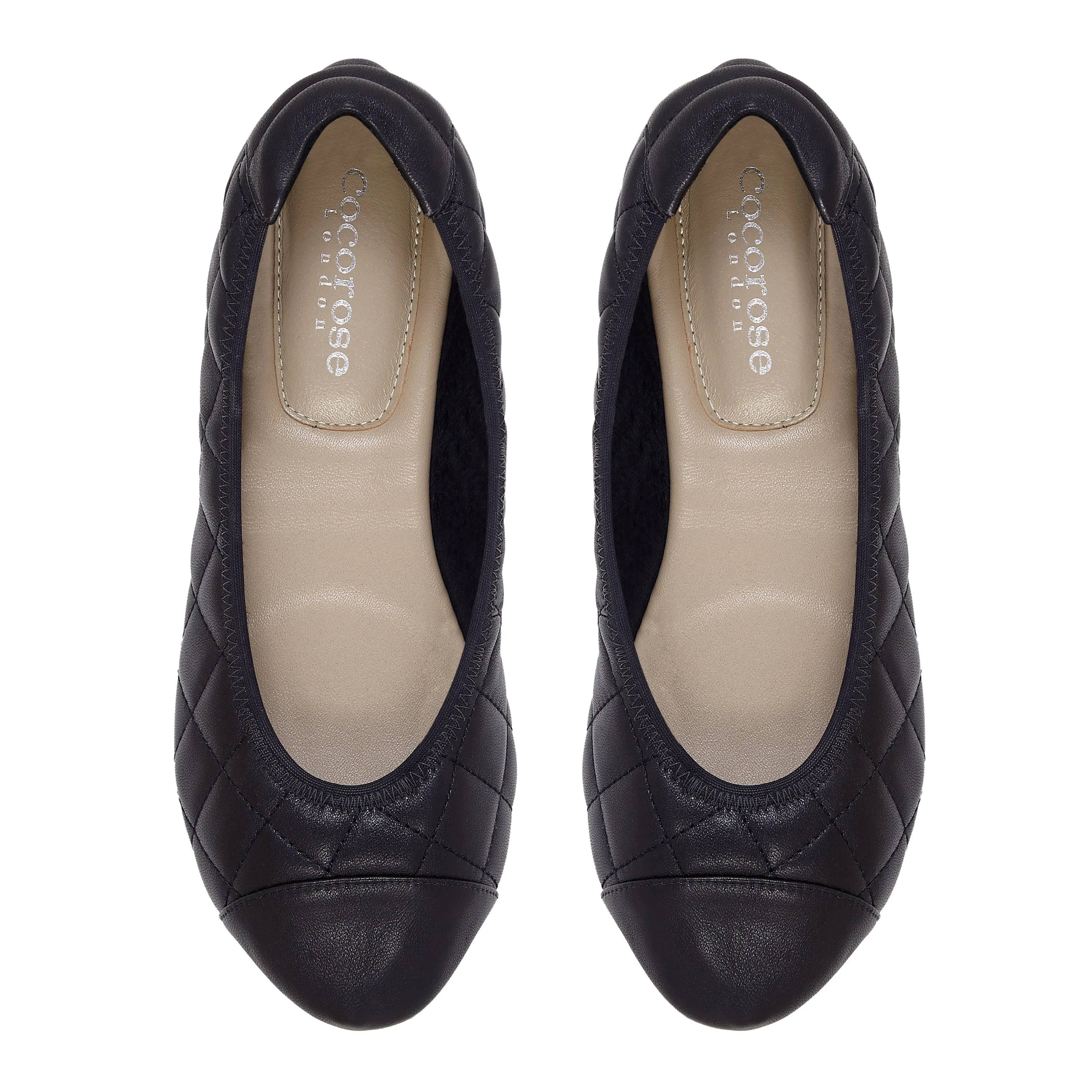 Piccadilly - Quilted Black Ballerinas