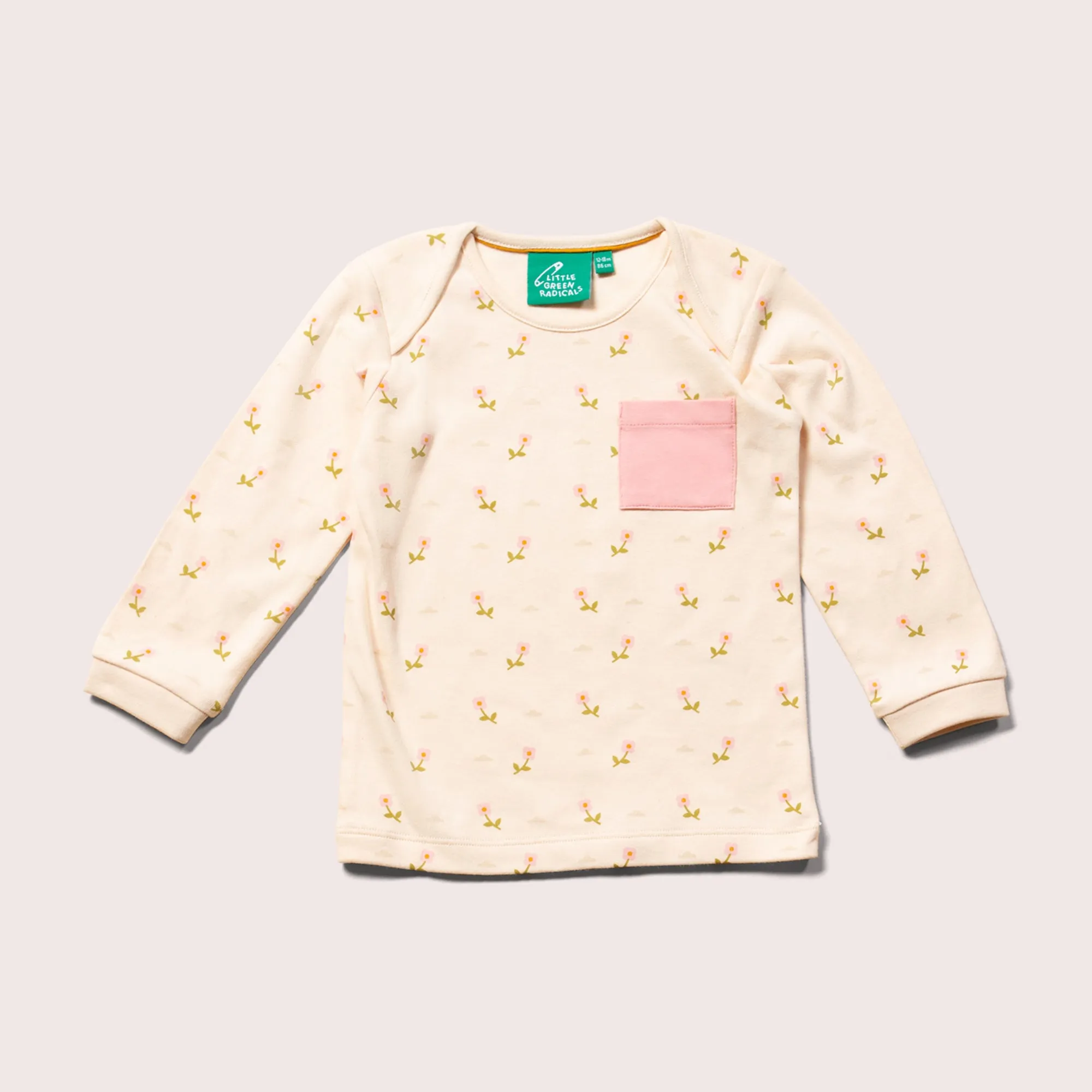 Pink Flowers Organic T-Shirt & Jogger Playset