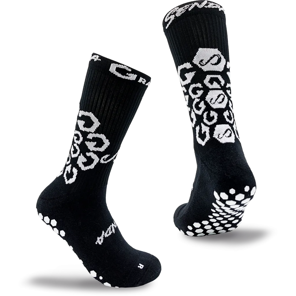 Senda Athletics Gravity Performance Grip Socks - Crew Length - Black
